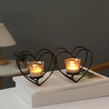 Maxbell Modern Heart Candle Holder Tealight Candlestick for Home Living Room Holiday