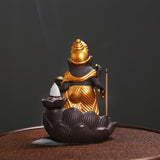 Maxbell Backflow Incense Burner Censer Buddha Statue for Desktop Office Home Decor