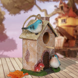 Maxbell Bird House for Outdoor Hanging Bird Cage Cozy Resting Place for Outside Blue