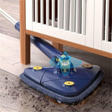 Maxbell 360 Degrees Cleaner Dinning Room Wet Dry Window Triangle Cleaning Mop Blue