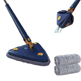 Maxbell 360 Degrees Cleaner Dinning Room Wet Dry Window Triangle Cleaning Mop Blue
