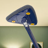 Maxbell 360 Degrees Cleaner Dinning Room Wet Dry Window Triangle Cleaning Mop Blue