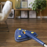 Maxbell 360 Degrees Cleaner Dinning Room Wet Dry Window Triangle Cleaning Mop Blue