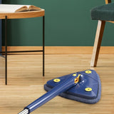 Maxbell 360 Degrees Cleaner Dinning Room Wet Dry Window Triangle Cleaning Mop Blue