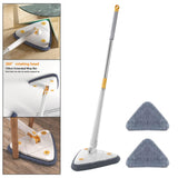 Maxbell Washable Telescopic Triangle Floor Mop with 3Pcs Mop Pads for Cleaning White