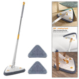 Maxbell Washable Telescopic Triangle Floor Mop with 3Pcs Mop Pads for Cleaning White