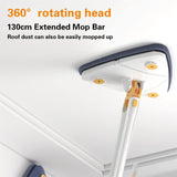 Maxbell Washable Telescopic Triangle Floor Mop with 3Pcs Mop Pads for Cleaning White