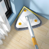 Maxbell Washable Telescopic Triangle Floor Mop with 3Pcs Mop Pads for Cleaning White