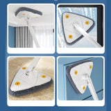 Maxbell Washable Telescopic Triangle Floor Mop with 3Pcs Mop Pads for Cleaning White
