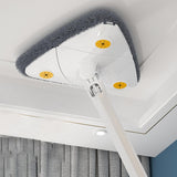 Maxbell Washable Telescopic Triangle Floor Mop with 3Pcs Mop Pads for Cleaning White
