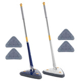 Maxbell Washable Telescopic Triangle Floor Mop with 3Pcs Mop Pads for Cleaning White
