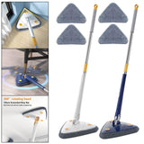 Maxbell Washable Telescopic Triangle Floor Mop with 3Pcs Mop Pads for Cleaning White