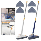 Maxbell Washable Telescopic Triangle Floor Mop with 3Pcs Mop Pads for Cleaning White