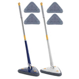 Maxbell Washable Telescopic Triangle Floor Mop with 3Pcs Mop Pads for Cleaning White