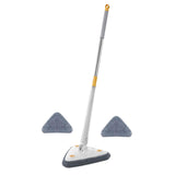 Maxbell Washable Telescopic Triangle Floor Mop with 3Pcs Mop Pads for Cleaning White