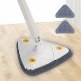 Maxbell Washable Telescopic Triangle Floor Mop with 3Pcs Mop Pads for Cleaning White
