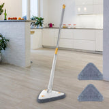 Maxbell Washable Telescopic Triangle Floor Mop with 3Pcs Mop Pads for Cleaning White