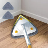 Maxbell Washable Telescopic Triangle Floor Mop with 3Pcs Mop Pads for Cleaning White