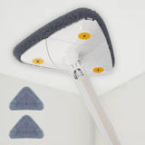 Maxbell Washable Telescopic Triangle Floor Mop with 3Pcs Mop Pads for Cleaning White