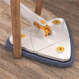 Maxbell Extendable Triangle Mop 360 Rotating Wall Mop with Long Handle for Window White