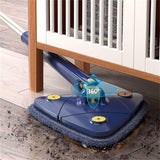 Maxbell Extendable Triangle Mop 360 Rotating Wall Mop with Long Handle for Window Blue