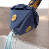 Maxbell Extendable Triangle Mop 360 Rotating Wall Mop with Long Handle for Window Blue