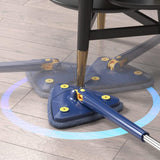 Maxbell Extendable Triangle Mop 360 Rotating Wall Mop with Long Handle for Window Blue