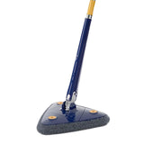 Maxbell Extendable Triangle Mop 360 Rotating Wall Mop with Long Handle for Window Blue