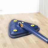 Maxbell Extendable Triangle Mop 360 Rotating Wall Mop with Long Handle for Window Blue