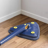 Maxbell Extendable Triangle Mop 360 Rotating Wall Mop with Long Handle for Window Blue