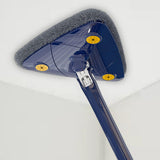 Maxbell Extendable Triangle Mop 360 Rotating Wall Mop with Long Handle for Window Blue