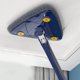Maxbell Extendable Triangle Mop 360 Rotating Wall Mop with Long Handle for Window Blue