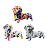Maxbell Polyresin Dog Statue Figurine Desktop Decoration Graffiti Modern A