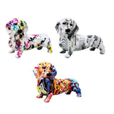Maxbell Polyresin Dog Statue Figurine Desktop Decoration Graffiti Modern A