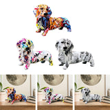 Maxbell Polyresin Dog Statue Figurine Desktop Decoration Graffiti Modern A
