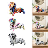Maxbell Polyresin Dog Statue Figurine Desktop Decoration Graffiti Modern A