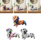 Maxbell Polyresin Dog Statue Figurine Desktop Decoration Graffiti Modern A