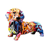Maxbell Polyresin Dog Statue Figurine Desktop Decoration Graffiti Modern A