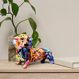 Maxbell Polyresin Dog Statue Figurine Desktop Decoration Graffiti Modern A