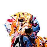 Maxbell Polyresin Dog Statue Figurine Desktop Decoration Graffiti Modern A