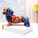 Maxbell Polyresin Dog Statue Figurine Desktop Decoration Graffiti Modern A