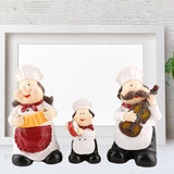 Maxbell 3x Chef Statue Figurines Sculpture Resin Ornaments Decorative Collectible