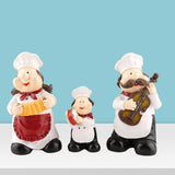 Maxbell 3x Chef Statue Figurines Sculpture Resin Ornaments Decorative Collectible