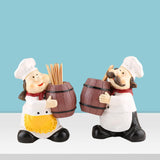 Maxbell Chef Figurines Toothpick Holder Sculpture for Coffee Accessories