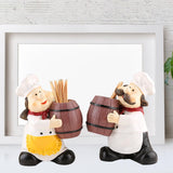 Maxbell Chef Figurines Toothpick Holder Sculpture for Coffee Accessories