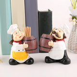 Maxbell Chef Figurines Toothpick Holder Sculpture for Coffee Accessories