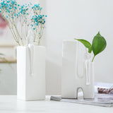 Maxbell Abstract Flower Vase Flower Pot Container Nordic Vase for Office Shelf 11.5cmx21cmx4cm