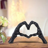 Maxbell Modern Heart Gesture Ornament Sculpture Figurine Wedding Wine Cabinet Black