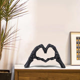Maxbell Modern Heart Gesture Ornament Sculpture Figurine Wedding Wine Cabinet Black