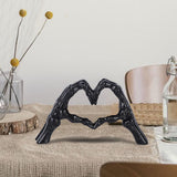 Maxbell Modern Heart Gesture Ornament Sculpture Figurine Wedding Wine Cabinet Black